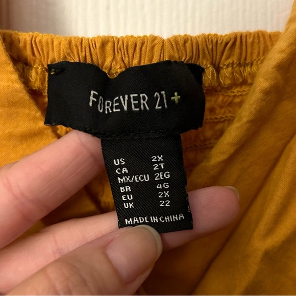 Forever 21 Plus Blouse Yellow Size 2X - Picture 4 of 6